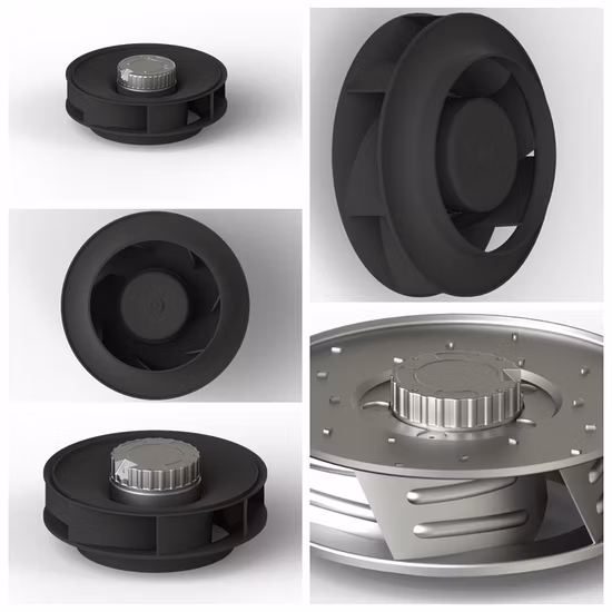 310 mm 48 V DC bürstenloser Außenrotor aus Aluminium, rückwärts gebogener Radialventilator für Telekommunikationskühlsysteme